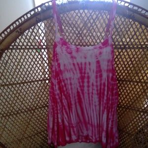 CHARLIE PAIGE  TIE - DYE CHEMISE TOP (PINK)